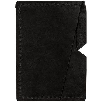 Обложка-карман для карт и пропусков OfficeSpace, 3 отделения, 10*7см, натуральная кожа, черный