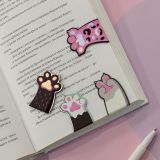 Закладки магнитные для книг, 4шт., MESHU "Лапки", соф-тач, голографическая фольга