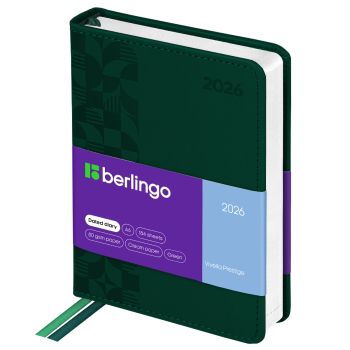 Ежедневник датированный 2026г., А6, 184л., кожзам, Berlingo 