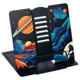 Подставка для книг СТАММ, металлическая, регулируемый угол наклона, "Космос"