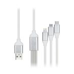 Кабель Smartbuy 3в1 универсальный, Micro-USB/Lightning/Type C, 1,2м, белый