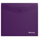 Папка-конверт на кнопке Berlingo "Soft Touch", А5+, 200мкм, софт-тач, фиолетовая