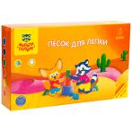 Песок для лепки Мульти-Пульти "Енот в пустыне", 6 цветов, 720г, в баночке, 4 формочки, карт. упаковка