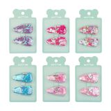 Заколки для волос MESHU, клик-клак, наполнитель, ассорти, 2шт., 5,5см, европодвес