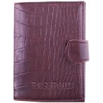 Обложка для паспорта OfficeSpace экокожа + изолон, с кнопкой, с подкладом, терракот, крокодил