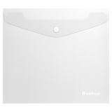 Папка-конверт на кнопке Berlingo "Soft Touch", А5+, 200мкм, софт-тач, прозрачная