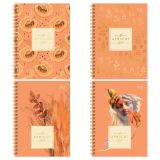 Записная книжка А6 96л., на гребне BG "Абрикосовый", глянцевая ламинация, тиснение фольгой, твердая обложка