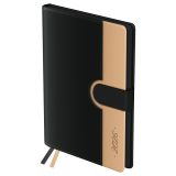 Ежедневник датированный 2026г., А5, 176л., твердый переплет, кожзам, BG "Glace. Coffee", коричневый, цветной срез, магнитный клапан, карман