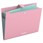 Папка 12 отделений Berlingo "Haze", А4, 600мкм, на кнопке, розовая