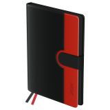 Ежедневник датированный 2026г., А5, 176л., твердый переплет, кожзам, BG "Glace. Red", красный, цветной срез, магнитный клапан, карман