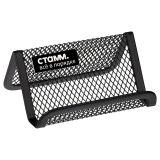 Подставка для визиток настольная СТАММ, 4,5*9*7 см, металлическая, черная