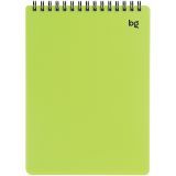 Блокнот А5 60л. на гребне BG "Неон", салатовая пластиковая обложка, тиснение фольгой
