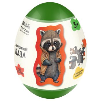 Деревянный пазл в яйце ТРИ СОВЫ 