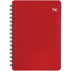 Записная книжка А6 60л. на гребне BG "База", красная пластиковая обложка, тиснение фольгой
