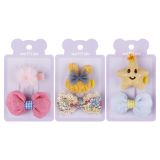 Заколки для волос MESHU, прищепки текстильные, ассорти, 2шт., 3/4/6см, европодвес