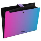 Папка 12 отделений Berlingo "Radiance", А4, 600мкм, на кнопке, розовый/голубой градиент