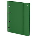 Тетрадь на кольцах А5, 120л., BG "База", пластиковая обложка, зеленый, с резинкой