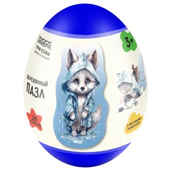 Деревянный пазл в яйце ТРИ СОВЫ 