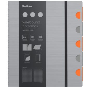 Бизнес-тетрадь А5+, 80л., Berlingo 