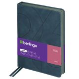 Ежедневник датированный 2026г., А5, 184л., кожзам, Berlingo "Velvet", цветной срез, зеленый