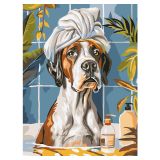 Картина по номерам на картоне ТРИ СОВЫ "Собака в ванной", 30*40, с акриловыми красками и кистями