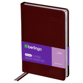 Ежедневник датированный 2026г., А5, 184л., кожзам, Berlingo 