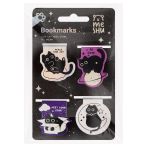 Закладки магнитные для книг, 4шт., MESHU "Кошачья вселенная", голографическая фольга