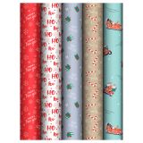 Упаковочная бумага глянц. 70*100см, MESHU "Ho ho", 80г/м2, ассорти 5 дизайнов