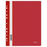 Папка-скоросшиватель пластик. перф. СТАММ А4, 180мкм, красная с прозр. верхом