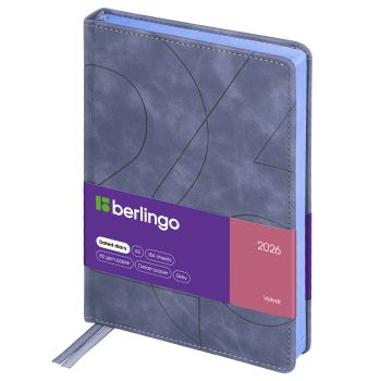 Ежедневник датированный 2026г., А5, 184л., кожзам, Berlingo 