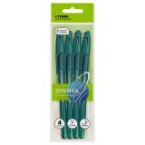 Ручка шариковая СТАММ "Орбита 100" 4шт., синие, 0,7мм, хамелеон, пакет с европодвесом