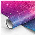 Упаковочная бумага глянц. 70*100см, MESHU "Космос", 90г/м2, отд. фольгой
