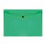 Папка-конверт на кнопке СТАММ А4, 150мкм, пластик, прозрачная, зеленая