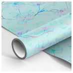 Упаковочная бумага глянц. 70*100см, MESHU "Цветы", 90г/м2, отд. фольгой