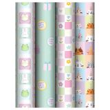 Упаковочная бумага глянц. 70*100см, MESHU "Милая вечеринка", 80г/м2, ассорти 4 дизайна