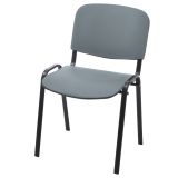 Стул Фабрикант "Изо"DO, №800, BL, каркас черный, обивка кожзам серый