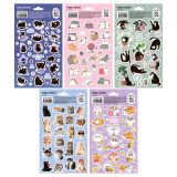 Наклейки бумажные MESHU "Funny cats", 12*21см, ассорти 10шт., европодвес