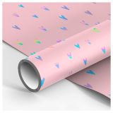 Упаковочная бумага глянц. 70*100см, MESHU "Сердечки", 90г/м2, отд. фольгой