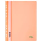 Папка-скоросшиватель пластик. перф. СТАММ "Сияние" А4, 180мкм, оранжевый с прозр. верхом