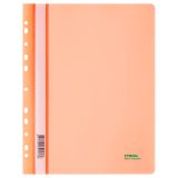 Папка-скоросшиватель пластик. перф. СТАММ "Сияние" А4, 180мкм, оранжевый с прозр. верхом