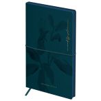Еженедельник недатированный, 100*170мм, 64л., мягкий переплет, кожзам, Greenwich Line "Floret. Azure", с резинкой