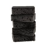 Губки для посуды OfficeClean, чёрные, крупнопористый поролон с абразивным слоем, 9,5*6,5*3,5см, 5шт