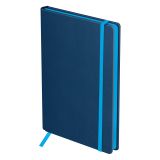 Ежедневник недатированный, А5, 136л., твердый переплет, кожзам, BG "Contrast. Blue gray", синий, цветной срез, на резинке