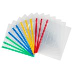 Папка-конверт на zip-молнии СТАММ В5, ПВХ, 120мкм, прозрачная, цветная молния, карман, ассорти