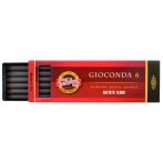 Сепия Koh-I-Noor "Gioconda", коричневая темная, стержень, 5,6мм, 6шт., пластик короб