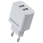 Зарядное устройство сетевое Defender UPA-22 белый, 2xUSB, 2.1А output, черный