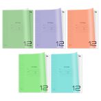 Тетрадь 12л., линия BG "Однотонный. Микс", пластиковая обложка