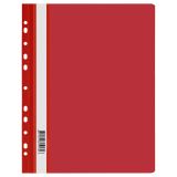 Папка-скоросшиватель пластик. перф. СТАММ А4, 120мкм, красная с прозр. верхом