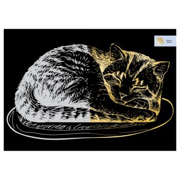 Гравюра с эффектом золота ТРИ СОВЫ 