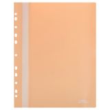 Папка-скоросшиватель пластик. перф. СТАММ "Акцент" А4, 180мкм, персиковая с прозр. верхом